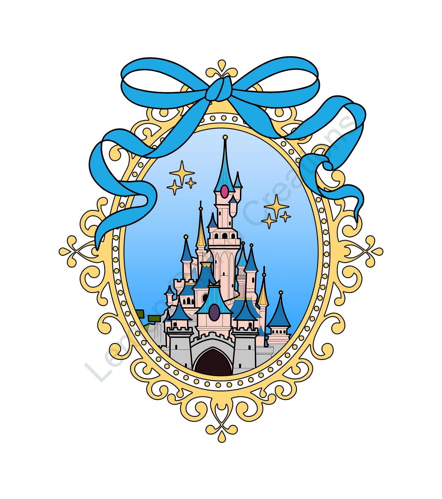 DTF Print Princess Castle Badge