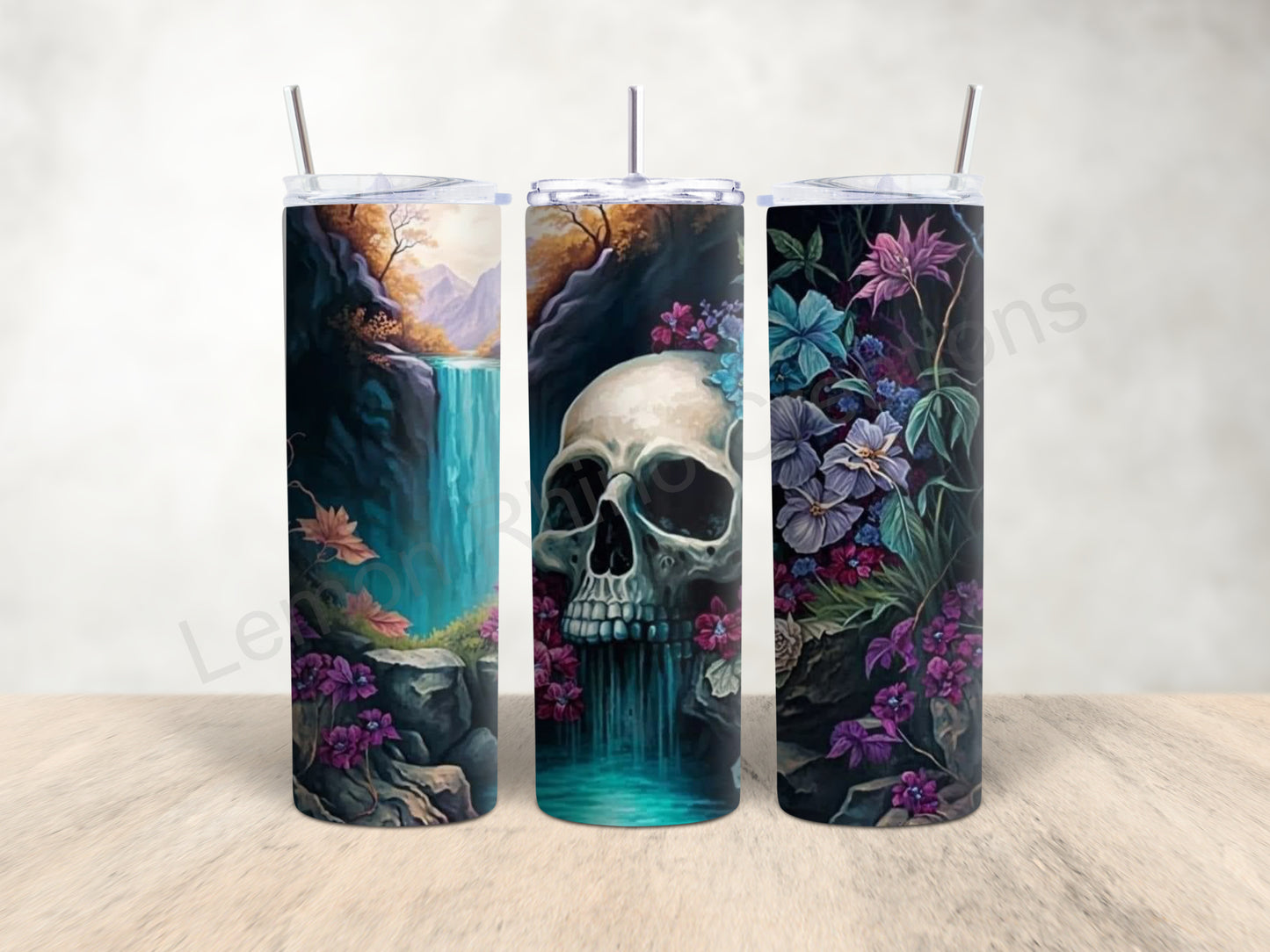 20oz Tumbler - Skull Waterfall