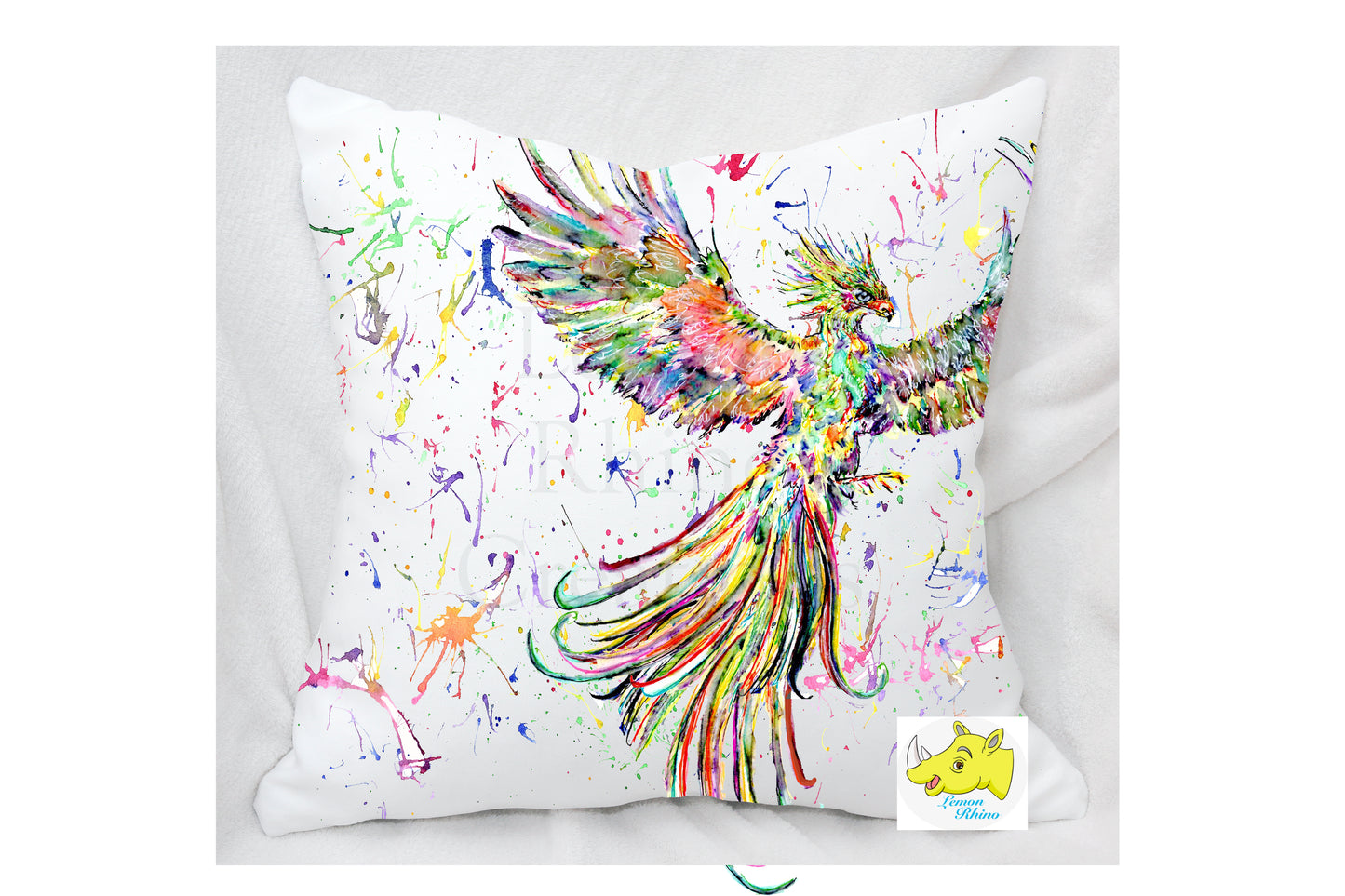 Phoenix Rainbow Design Cushion