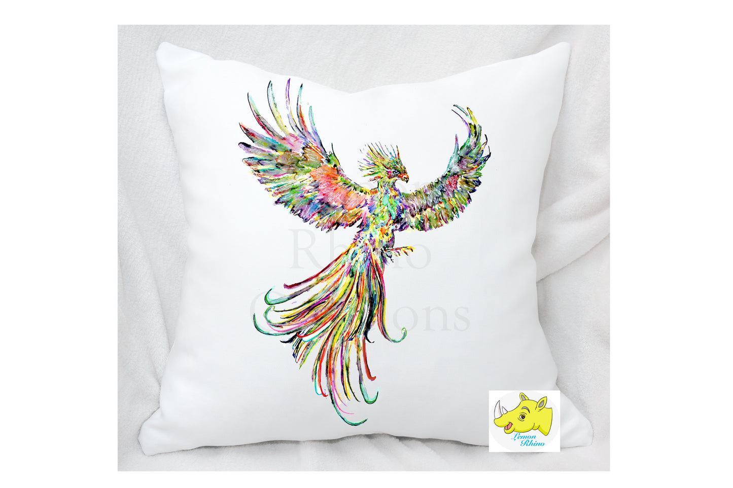 Phoenix Rainbow Design Cushion