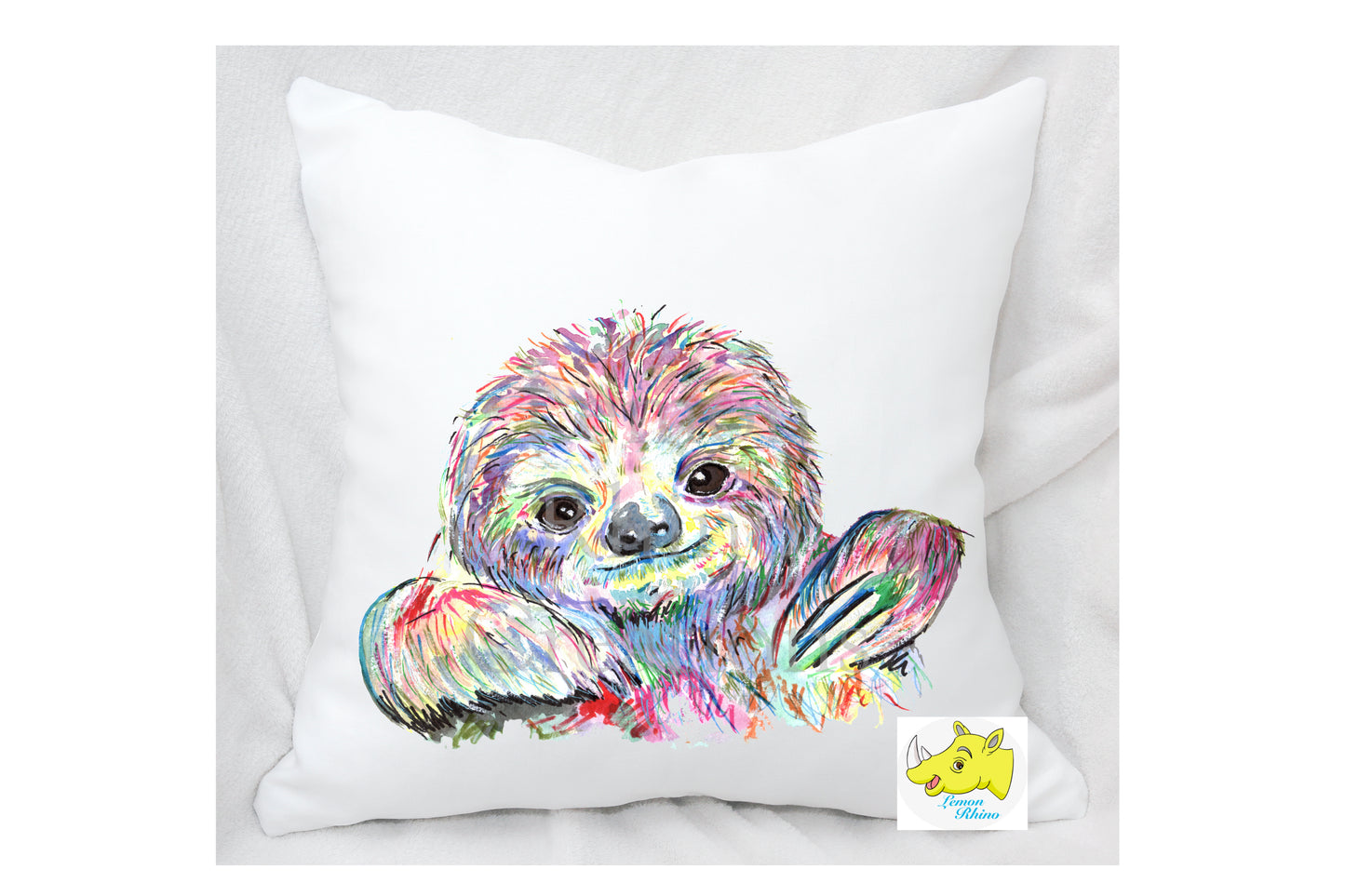 Sloth Rainbow Design Cushion