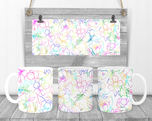Rainbow Flowers Mug