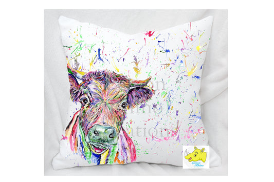 Dexter Cow Rainbow Design Cushion