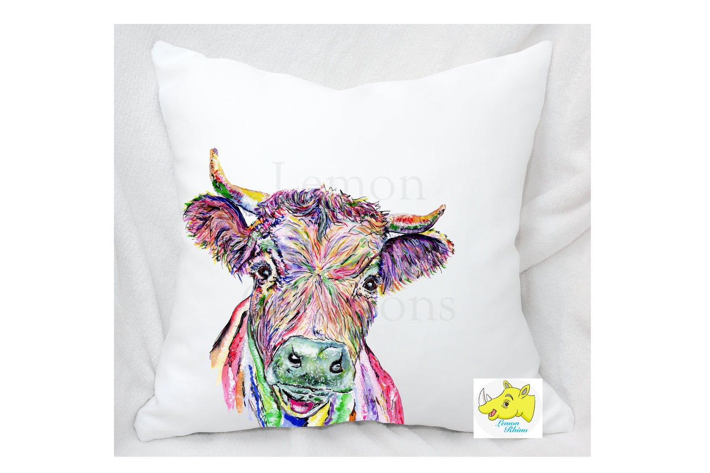 Dexter Cow Rainbow Design Cushion